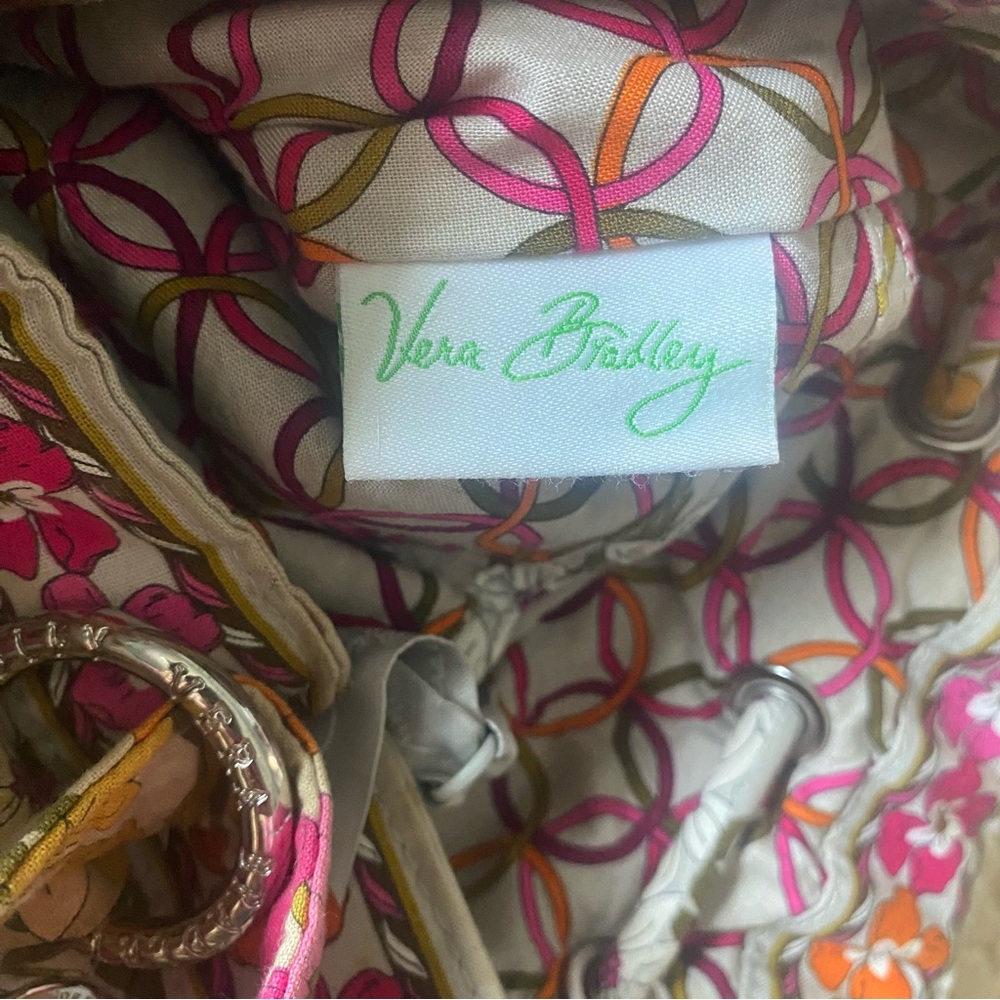Vera Bradley Pink and Orange Crossbody Bag with Butterfly Print - Picture 6 of 9